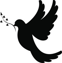 Dove silhouette – Symbol of Peace Vector Art