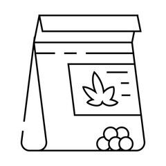 hemp seeds bag line icon vector. hemp seeds bag sign. isolated contour symbol black illustration