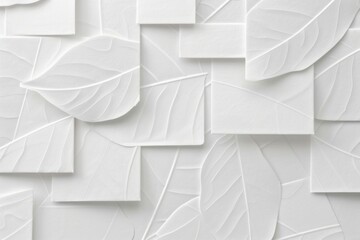 Leaves pattern on white wall creating geometric shapes for home decor and interior design