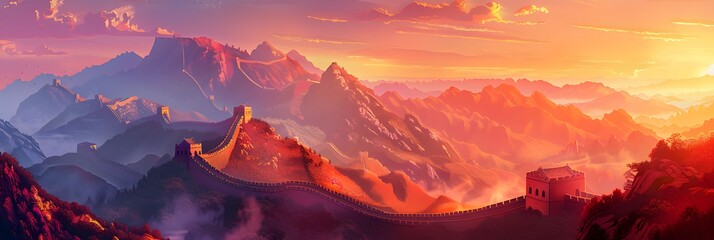 sunset in the mountains