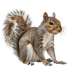 "Charming Squirrel with Thick Tail, Isolated on Transparent Background."

