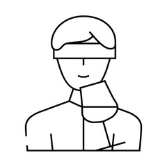 Fototapeta premium blind tasting wine line icon vector. blind tasting wine sign. isolated contour symbol black illustration