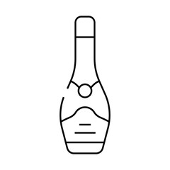 champagne alcoholic drink line icon vector. champagne alcoholic drink sign. isolated contour symbol black illustration