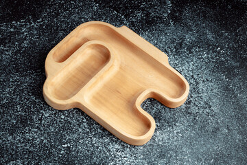 The sideboard is made of wood for serving snacks, fruits, nuts, cheeses, meats and original serving...