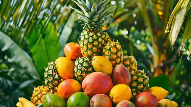 variety of tropical fruits
