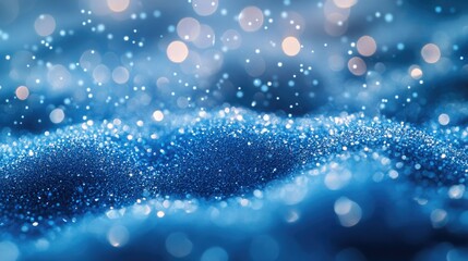 Silver and blue sparkling background with cool tones and icy light effects, creating a wintery and magical atmosphere