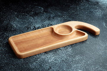 The sideboard is made of wood for serving snacks, fruits, nuts, cheeses, meats and original serving...