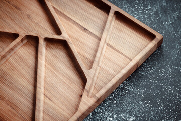 The sideboard is made of wood for serving snacks, fruits, nuts, cheeses, meats and original serving...