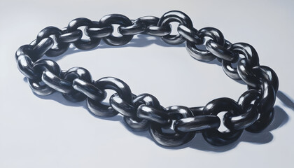 Fototapeta premium Still Life Illustration of a Heavy Steel Chain