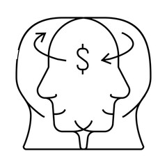 sharing thoughts business consultant line icon vector. sharing thoughts business consultant sign. isolated contour symbol black illustration