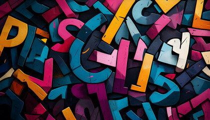 Used Print Letters as an Abstract Background Illustration
