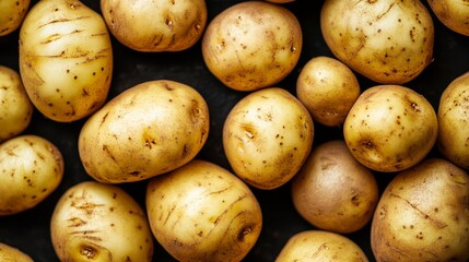 Raw potatoes top view