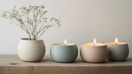 32. A set of high-quality, eco-friendly candles with a minimalist design