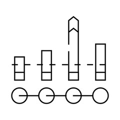 schedule company profit line icon vector. schedule company profit sign. isolated contour symbol black illustration