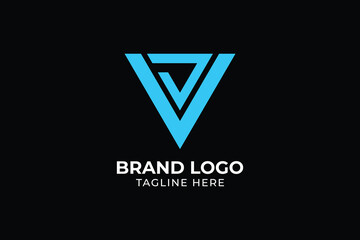 modern v letter logo vector design inspiration, V tech Logo Design Vector . Letter V Abstract Triangle Logo