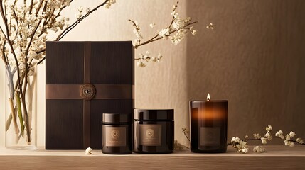 85. A set of premium quality scented candles with elegant packaging