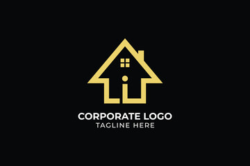  icon logo a modern stylish house, Modern finance real estate logo template