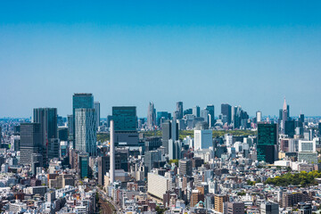 (東京都-都市風景)青空と東京都市風景３
