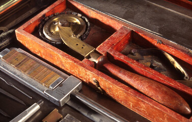 Book Binding Tools in a tray