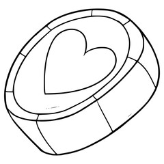 cut rock candy with love illustration hand drawn outline vector