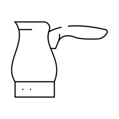electric turk for brewing coffee line icon vector. electric turk for brewing coffee sign. isolated contour symbol black illustration
