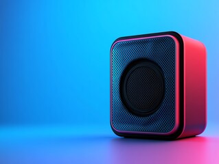 Obraz premium Bluetooth speaker with auxiliary input, flexible connectivity options, flat design illustration