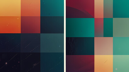 Fototapeta premium abstract illustration background with a theme of squares, using a mix of vibrant and muted colors
