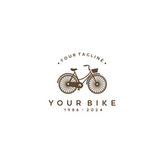 vintage bike logo design vector illustrator with vintage style
