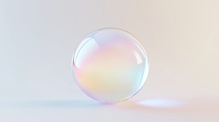 An Ethereal Floating Bubble with Colorful Reflections