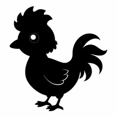 Rooster isolated on white background, Rooster vector illustration, bird on a branch vector art, chicken silhouette, bird vector icon, chickens on a branch line art, eps