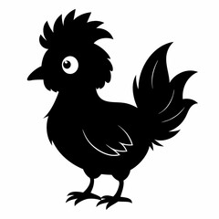 Rooster isolated on white background, Rooster vector illustration, bird on a branch vector art, chicken silhouette, bird vector icon, chickens on a branch line art, eps