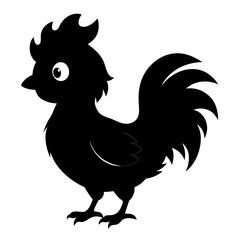 Rooster isolated on white background, Rooster vector illustration, bird on a branch vector art, chicken silhouette, bird vector icon, chickens on a branch line art, eps