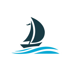 boat sailing sea adventure logo vector illustration template design