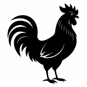 recommend clip art: Rooster isolated on white background, Rooster vector illustration, bird on a branch vector art, chicken silhouette, bird vector icon, chickens on a branch line art, eps