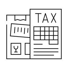tax import product line icon vector. tax import product sign. isolated contour symbol black illustration