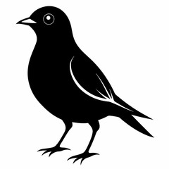 Obraz premium lark isolated on white background, lark vector illustration, bird on a branch vector art, lark silhouette, bird vector icon, Ducks on a branch line art, eps 