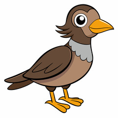 lark isolated on white background, lark vector illustration, bird on a branch vector art, lark silhouette, bird vector icon, Ducks on a branch line art, eps
