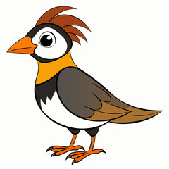 Obraz premium lark isolated on white background, lark vector illustration, bird on a branch vector art, lark silhouette, bird vector icon, Ducks on a branch line art, eps 