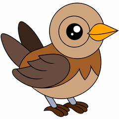 lark isolated on white background, lark vector illustration, bird on a branch vector art, lark silhouette, bird vector icon, Ducks on a branch line art, eps
