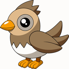 lark isolated on white background, lark vector illustration, bird on a branch vector art, lark silhouette, bird vector icon, Ducks on a branch line art, eps
