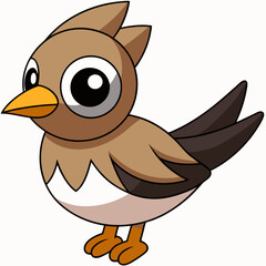 lark isolated on white background, lark vector illustration, bird on a branch vector art, lark silhouette, bird vector icon, Ducks on a branch line art, eps
