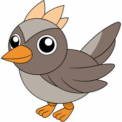 lark isolated on white background, lark vector illustration, bird on a branch vector art, lark silhouette, bird vector icon, Ducks on a branch line art, eps
