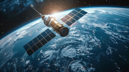satellites in space orbiting the earth