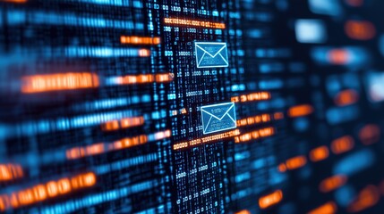 Macro view of a computer screen displaying a phishing email