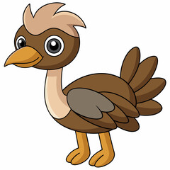 ostrich cartoon isolated on white, ostrich vector illustration, bird on a branch vector art, ostrich silhouette, bird vector icon, ostrichs on a branch line art, eps