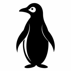 Obraz premium penguin cartoon isolated on white, penguin vector illustration, bird on a branch vector art, penguin silhouette, bird vector icon, penguins on a branch line art, eps