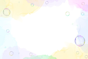 カラフルな水彩背景　泡