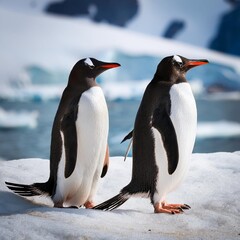 Fototapeta premium penguin on the beach