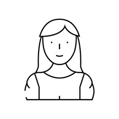 strong woman line icon vector. strong woman sign. isolated contour symbol black illustration