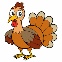 thanksgiving turkey cartoon isolated on white, turkey vector illustration, bird on a branch vector art, turkey silhouette, bird vector icon, turkeys on a branch line art, eps